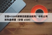 空客A320大规模召回重创航司！这些公司损失最惨重（空客 a320）