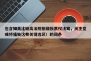 包含如果比较高法院削弱投票权法案，民主党或将痛失这些关键选区！的词条