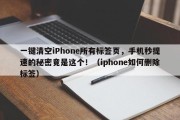 一键清空iPhone所有标签页，手机秒提速的秘密竟是这个！（iphone如何删除标签）