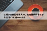 欧洲小企业扎堆跟风AI，竟连基础数字化都没搞懂！/欧洲中小企业