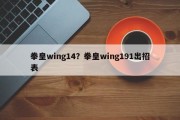 拳皇wing14？拳皇wing191出招表