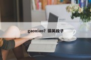 gaoxiao？搞笑段子