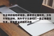 包含洞府福地修道缘，基督感化唯信天，少年不知愁滋味，海外学子不曾归打一最正确最佳生肖，独家释义词语的词条