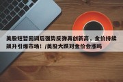 美股短暂回调后强势反弹再创新高，金价持续飙升引爆市场！/美股大跌对金价会涨吗