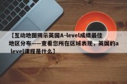 【互动地图揭示英国A-level成绩最佳地区分布——查看您所在区域表现，英国的a level课程是什么】