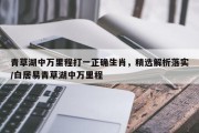 青草湖中万里程打一正确生肖，精选解析落实/白居易青草湖中万里程