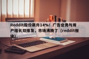 Reddit股价飙升14%！广告业务与用户增长双爆发，市场沸腾了（reddit板块）