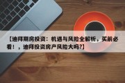 【迪拜期房投资：机遇与风险全解析，买前必看！，迪拜投资房产风险大吗?】