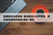 英国财政大臣瑞秋·里夫斯将公布预算案，数周增税猜测终揭晓/瑞秋·弗利
