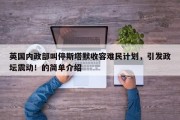英国内政部叫停斯塔默收容难民计划，引发政坛震动！的简单介绍