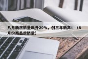 八月新房销量飙升20%，创三年新高！（8月份商品房销量）