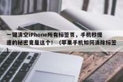 一键清空iPhone所有标签页，手机秒提速的秘密竟是这个！（苹果手机如何清除标签）