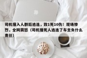 司机撞入人群后逃逸，致1死10伤！现场惨烈，全网震怒（司机撞死人逃逸了车主负什么责任）